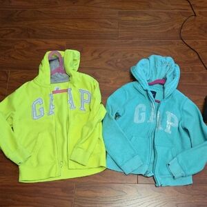 GAP Girl Lime and Aqua Hoodies